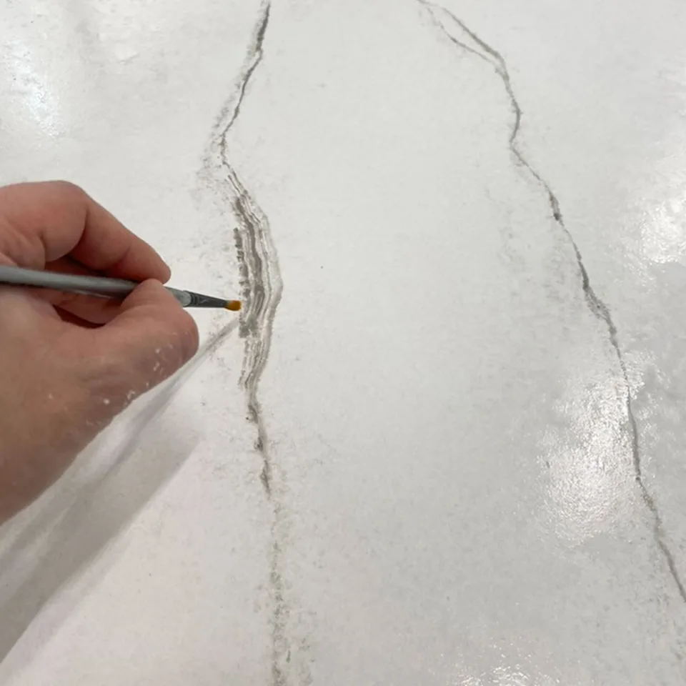 Carrara marble painting detail